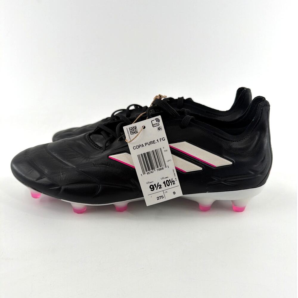 Adidas Unisex Core Black Pink 2 Copa Pure.1 Firm Ground Boots Size M 9.5 W 10.5 - Picture 9 of 12